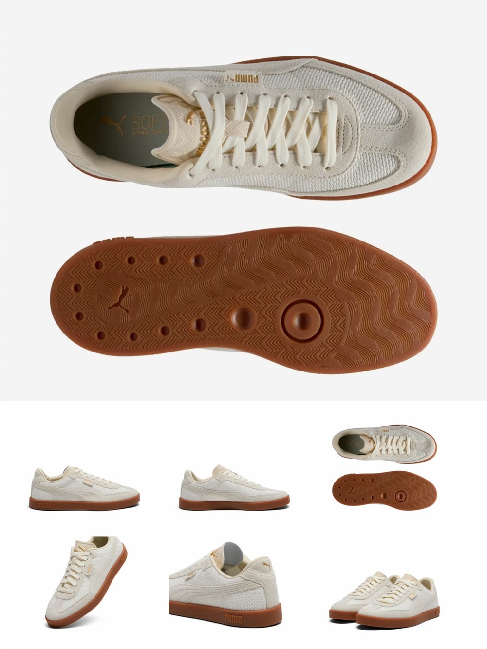 Puma Cream & Brown Low-Top Sneakers - Picture 7 of 10